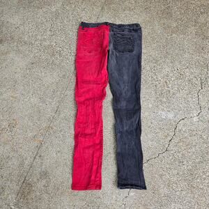 Vtg Y2k ROYAL BONES Bone Pockets Colorblock Two Tone Punk Skinny Jeans Sz 13